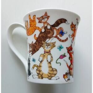 Dunoon Catastrophe Cats Galore Cherry Denman British Kitty Mug Made In England